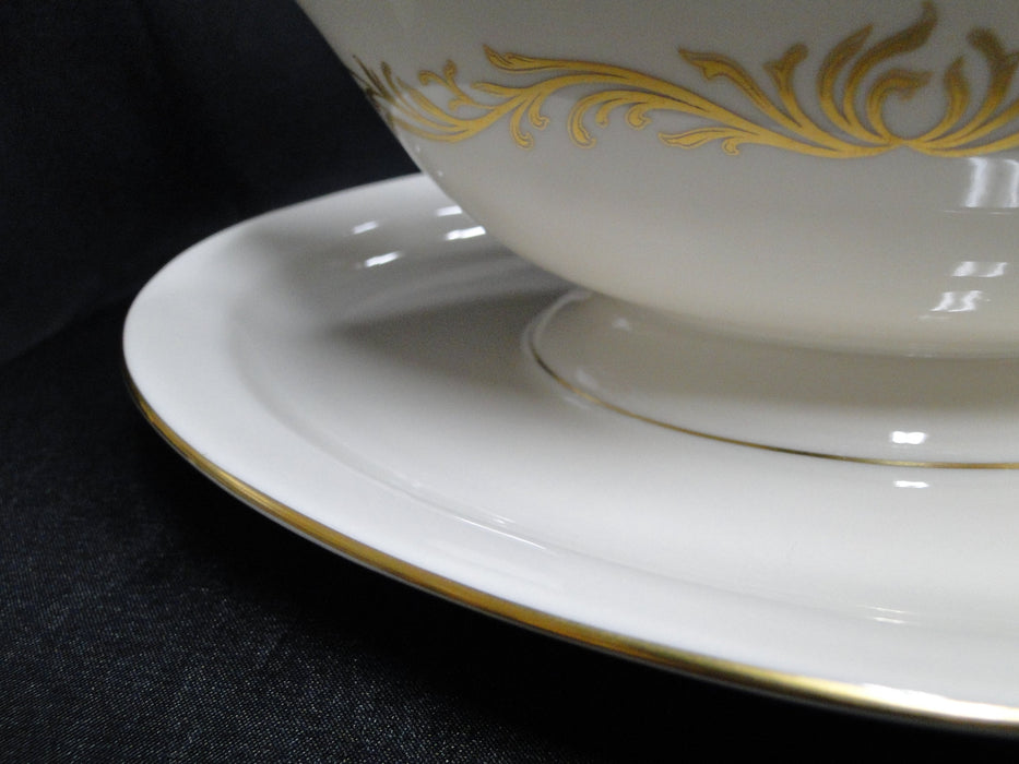 Pickard Victoria, Ivory w/ Gold Scrolls: Gravy Boat w/ Attached Underplate