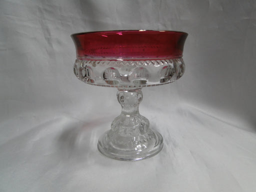 Tiffin King's Crown Ruby Flashed, 4016: Compote, 5 1/4" Tall x 5" Diameter
