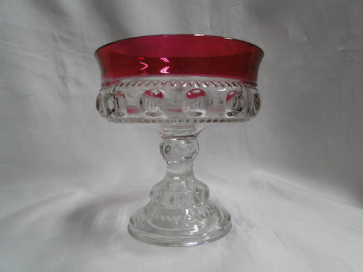 Tiffin King's Crown Ruby Flashed, 4016: Compote, 5 1/4" Tall x 5" Diameter