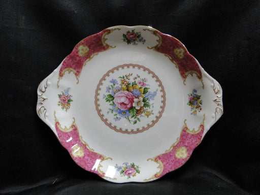 Royal Albert Lady Carlyle, Pink, Florals, England: Handled Cake Plate, 10 1/2"