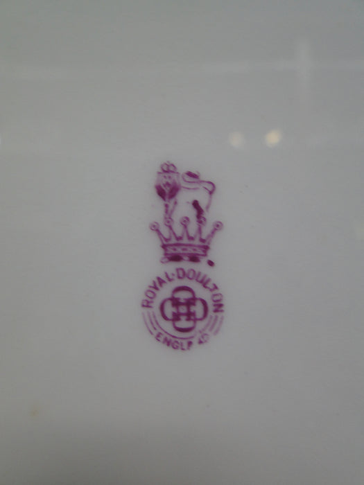 Royal Doulton HB 6700, Pink Flowers, Blue Zig Zag Line: Bread Plate (s), 6 1/4"