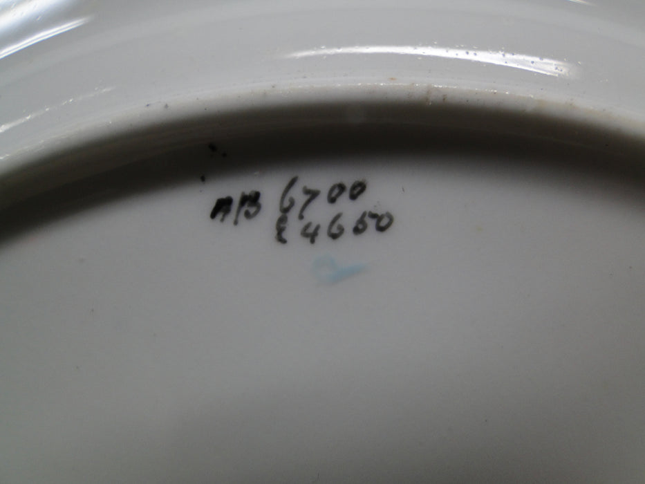 Royal Doulton HB 6700, Pink Flowers, Blue Zig Zag Line: Bread Plate (s), 6 1/4"