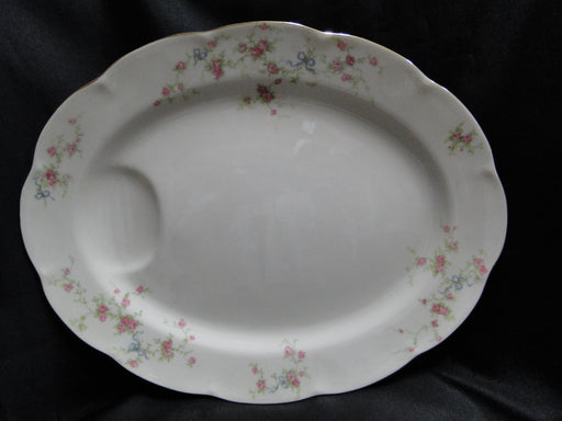 Haviland (New York) Rosanne, Blue Ribbon: Oval Serving Platter, 13 7/8" x 11"