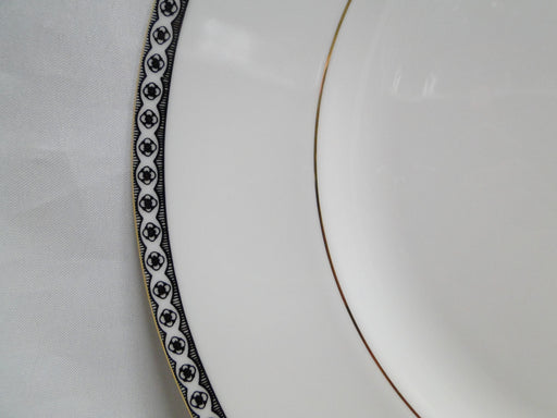 Wedgwood Ulander Black, Black Lines & Circles on Edge: Dinner Plate (s), 10 3/4"