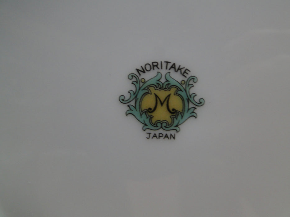 Noritake Tan Scrolls Around Multicolored Florals w/ Teal Edge: Sugar Bowl No Lid
