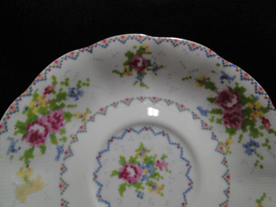 Royal Albert Petit Point, Floral Embroidery: Cup & Saucer Set (s), 2 3/4"