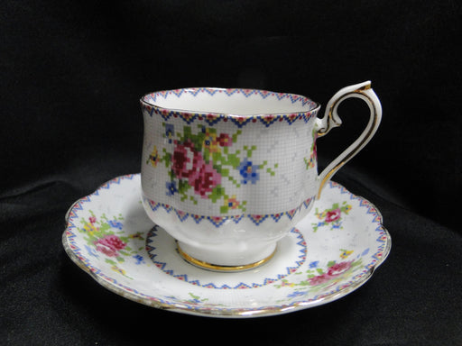 Royal Albert Petit Point, Floral Embroidery: Cup & Saucer Set (s), 2 3/4"