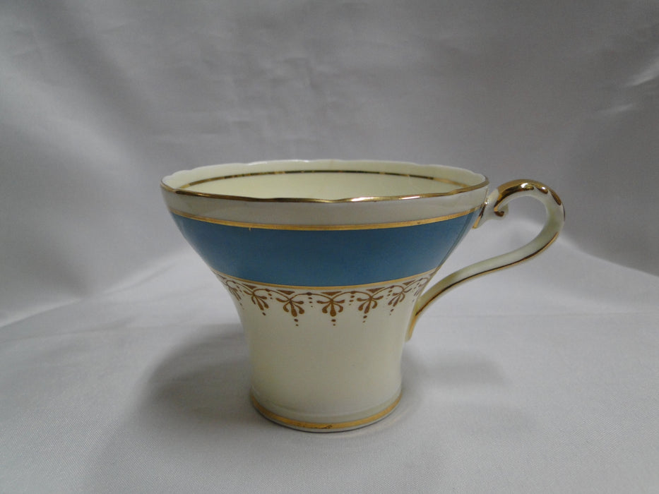 Aynsley 5212 Turquoise Band, Gold Design: Cup & Saucer Set, 2 5/8" Tall