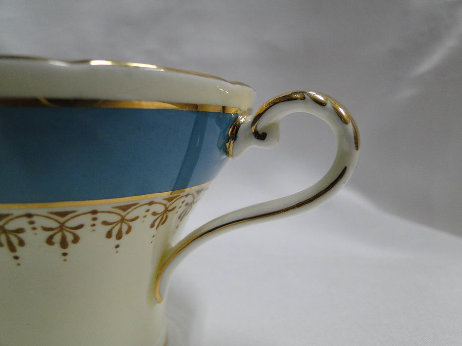 Aynsley 5212 Turquoise Band, Gold Design: Cup & Saucer Set, 2 5/8" Tall