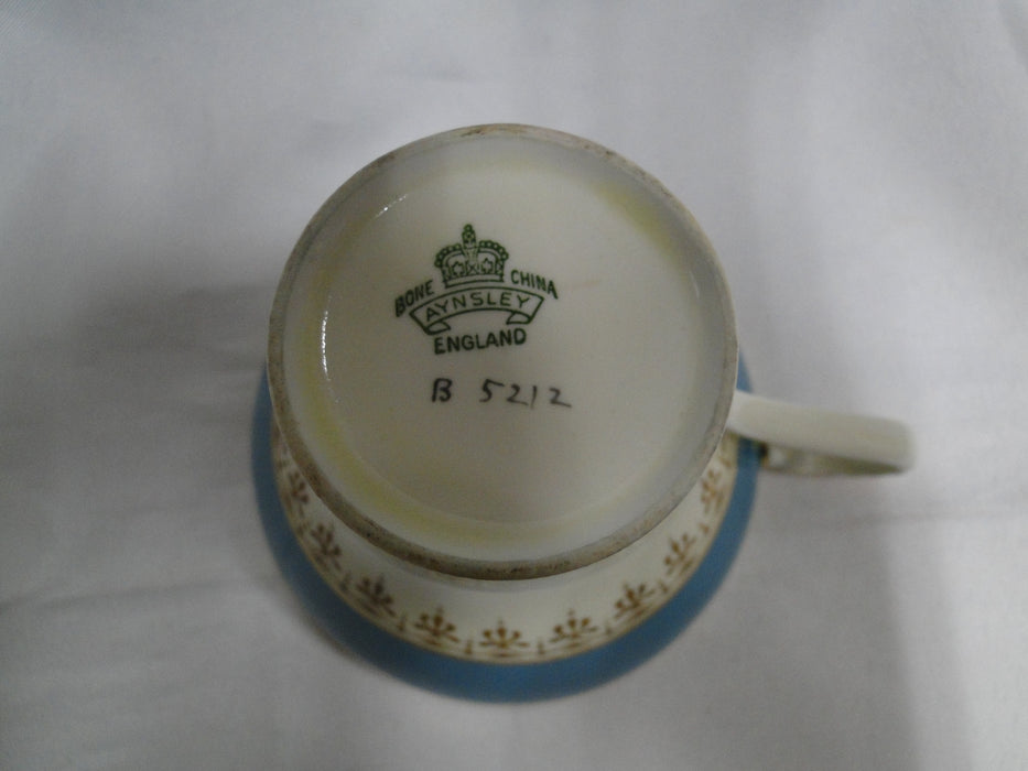 Aynsley 5212 Turquoise Band, Gold Design: Cup & Saucer Set, 2 5/8" Tall