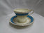 Aynsley 5212 Turquoise Band, Gold Design: Cup & Saucer Set, 2 5/8" Tall