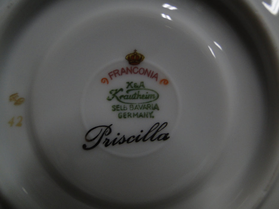 Franconia / Krautheim Priscilla, Gray & Pink: Cup & Saucer Set, 2 1/2"