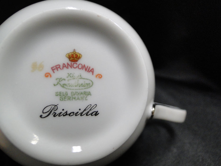 Franconia / Krautheim Priscilla, Gray & Pink: Cup & Saucer Set, 2 1/2"