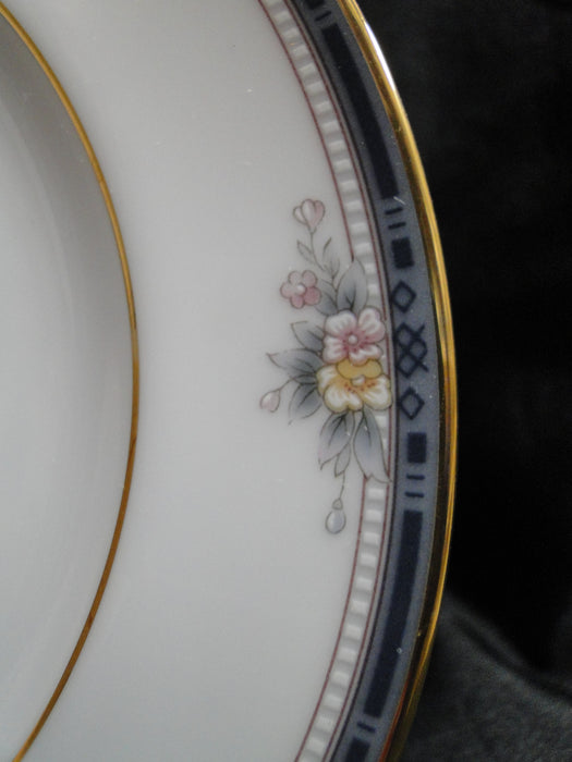 Noritake Ontario, 3763: Blue Gray Band, Floral: Bread Plate (s), 6 1/2"