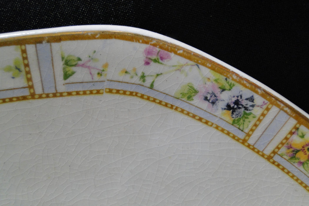 Grindley Carmona, Pink, Yellow, Blue Flowers: Oval Platter, 16", As Is, Crazing