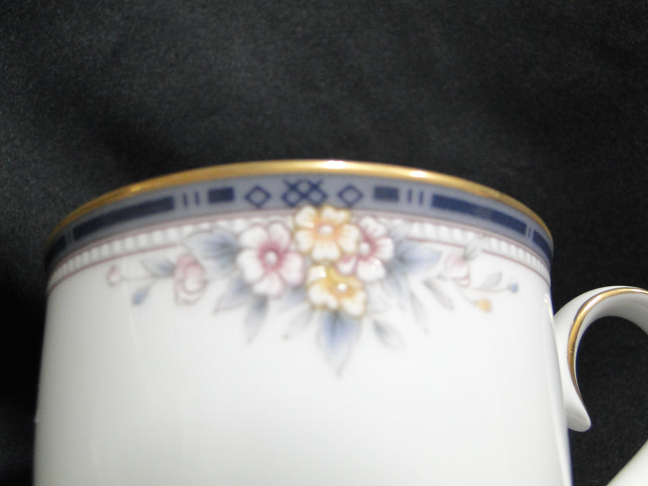 Noritake Ontario, 3763: Blue Gray Band, Floral: Cup & Saucer Set (s), 3" Tall