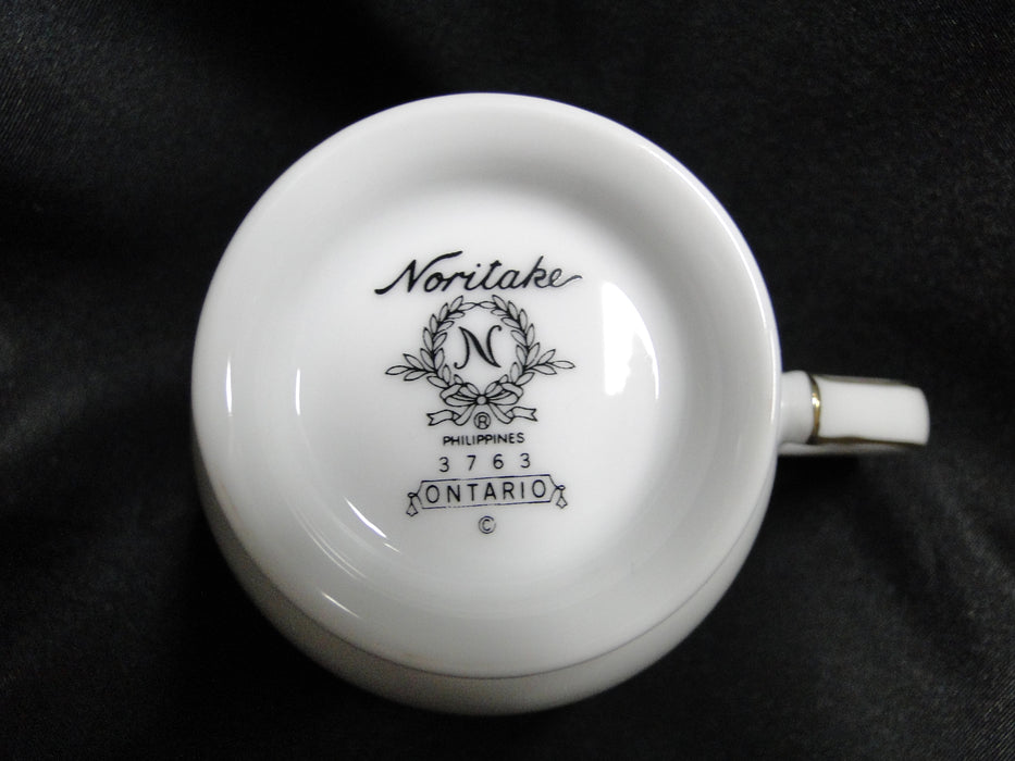 Noritake Ontario, 3763: Blue Gray Band, Floral: Cup & Saucer Set (s), 3" Tall