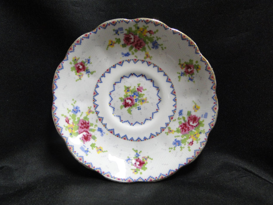 Royal Albert Petit Point, Floral Embroidery: 5 3/8" Saucer Only, Gold Wear