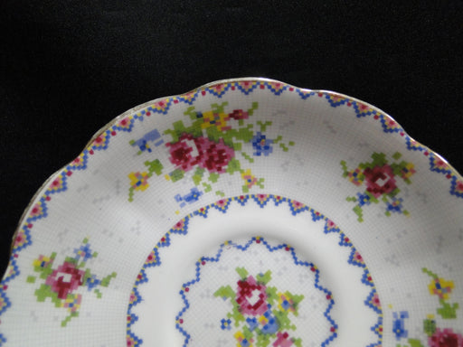 Royal Albert Petit Point, Floral Embroidery: 5 3/8" Saucer Only, Gold Wear
