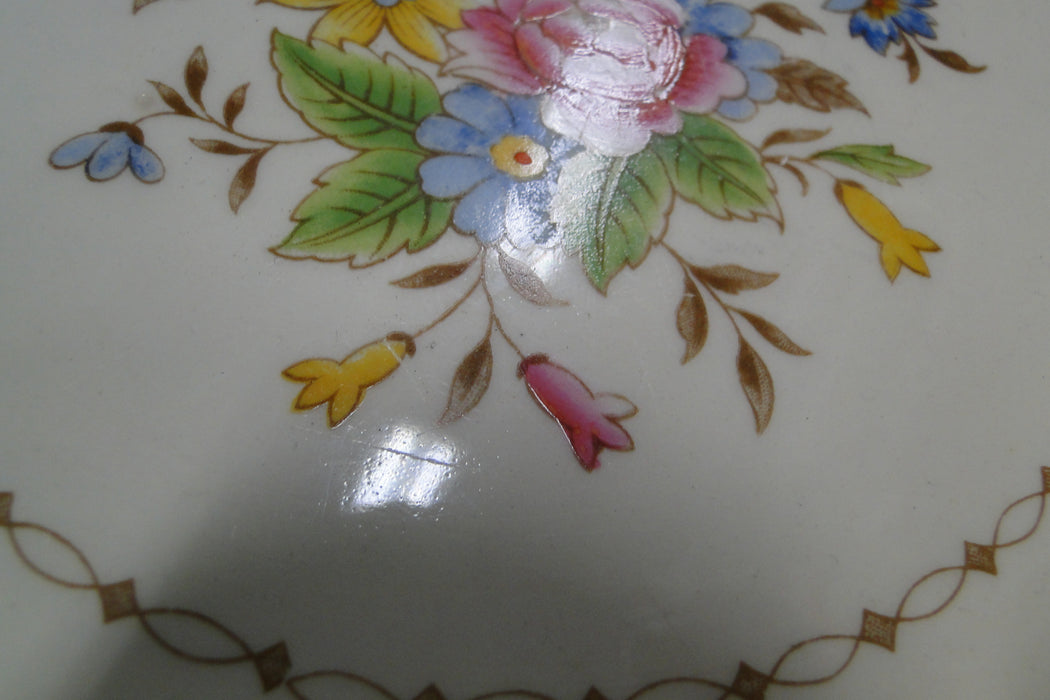 Grindley Chalfont, Pink, Yellow, Blue Flowers: Round Cake Plate, 10 1/2", As Is