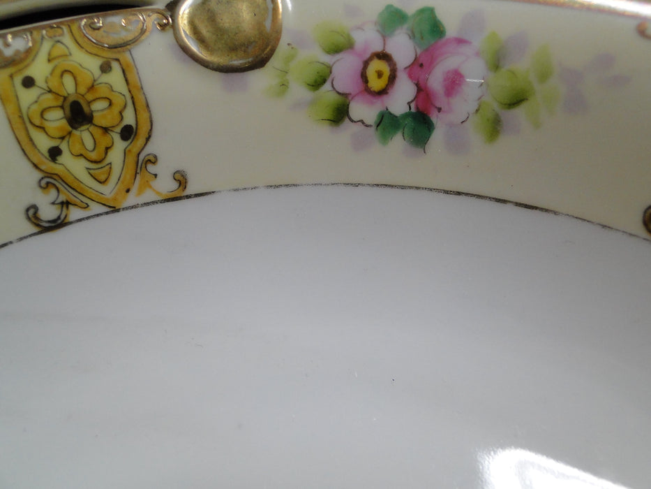 Noritake Pink Florals w/ Raised Gold: Round Serving Bowl w/ Handles, 9 1/2"