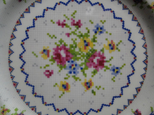 Royal Albert Petit Point, Floral Embroidery: Square Salad Plate (s), 7 5/8"