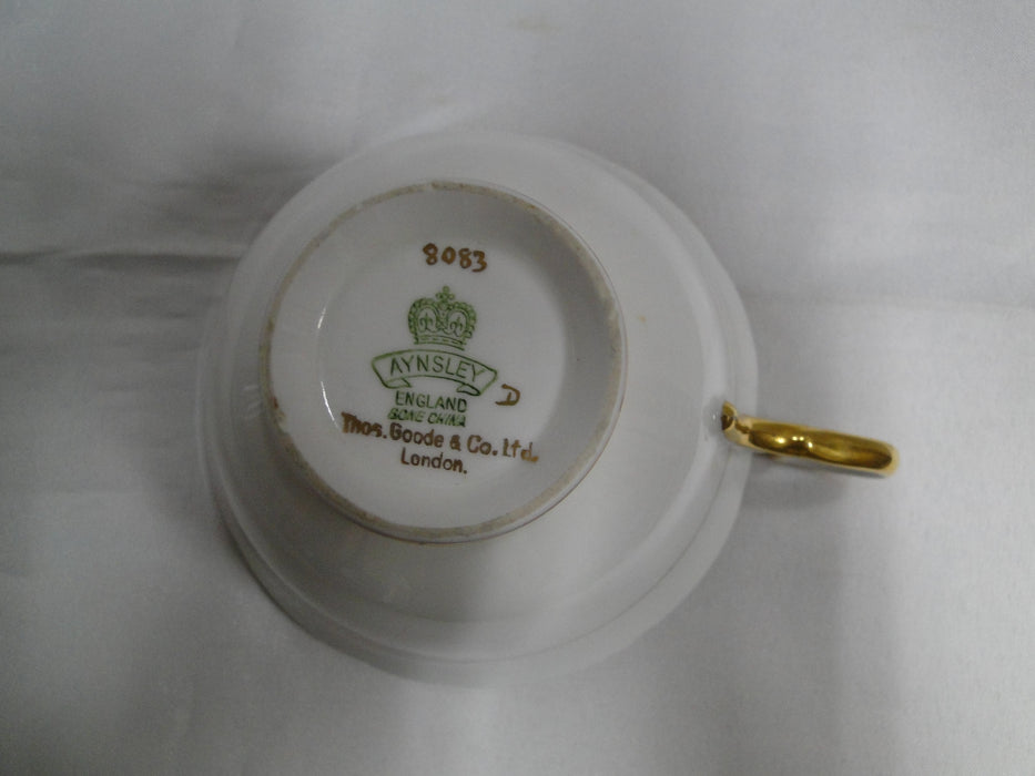 Aynsley 8083 Green Band, Encrusted Gold: Cup & Saucer Set, 2 1/8" Tall