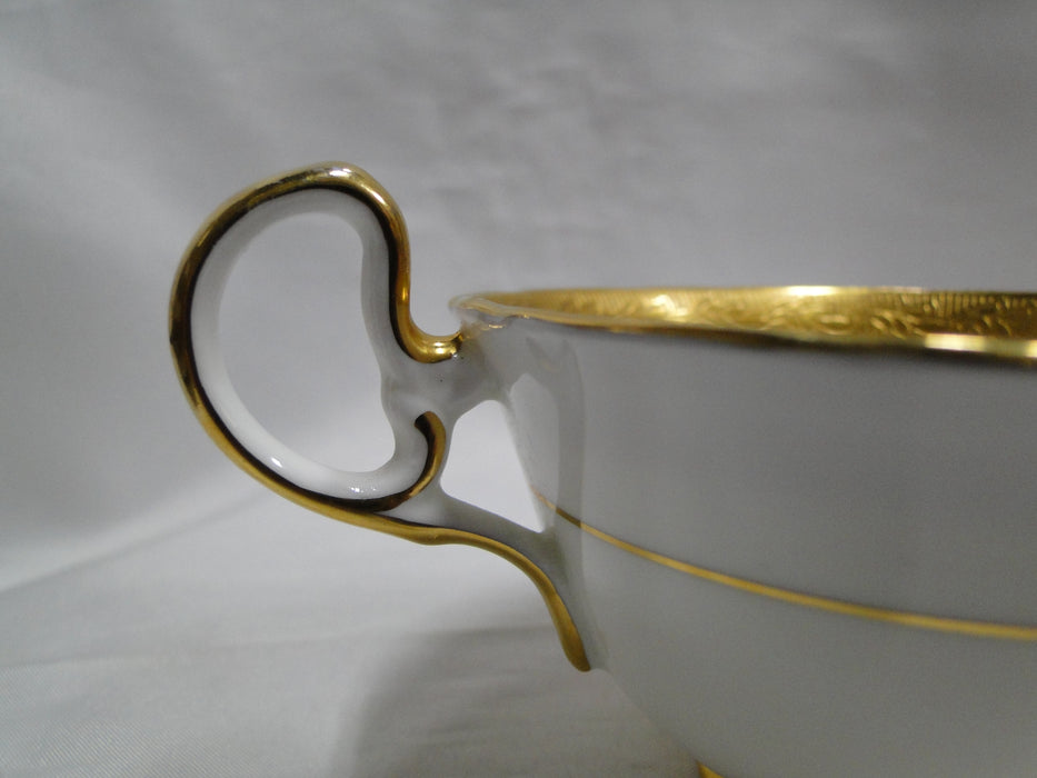Aynsley 8083 Green Band, Encrusted Gold: Cup & Saucer Set, 2 1/8" Tall
