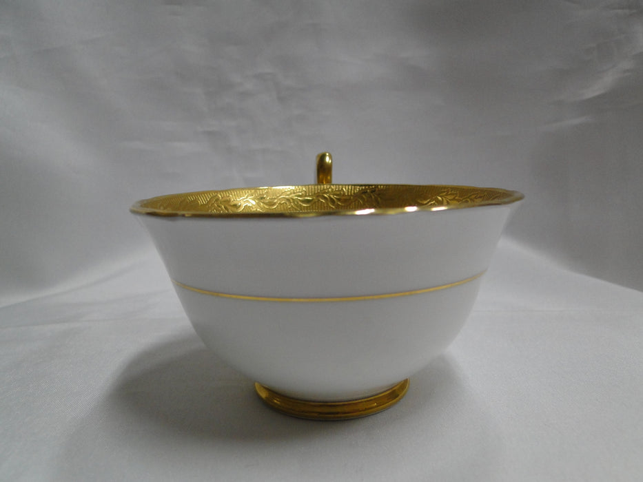 Aynsley 8083 Green Band, Encrusted Gold: Cup & Saucer Set, 2 1/8" Tall