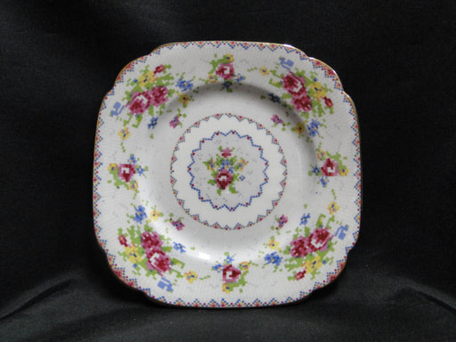 Royal Albert Petit Point, Floral Embroidery: Square Bread Plate (s), 6 1/8"