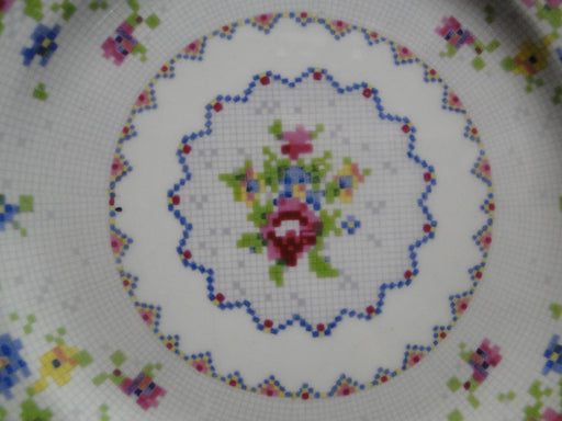 Royal Albert Petit Point, Floral Embroidery: Square Bread Plate (s), 6 1/8"