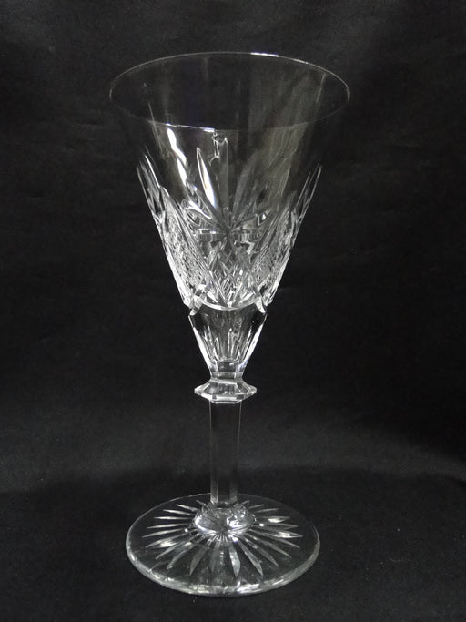 Val St. Lambert Eurydice, Cut Fans & Cross-Hatch: Water or Wine Goblet (s), 7"