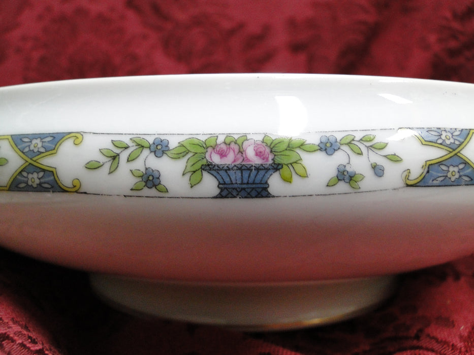 Noritake Rochambeau, 61228, Blue Basket of Flowers: Covered Serving Bowl, 8"