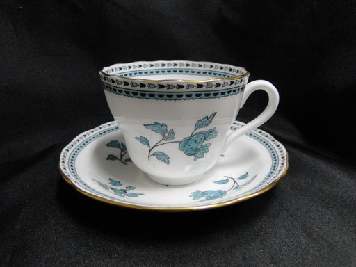 Spode Darlington Teal, Teal Flowers: Cup & Saucer Set (s), 2 3/4", Wear