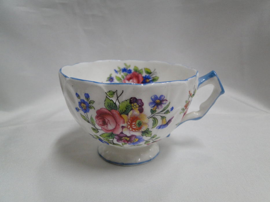 Aynsley Cabbage Rose & Florals, Blue Trim: Cup & Saucer Set, 2 1/4", No. 765788