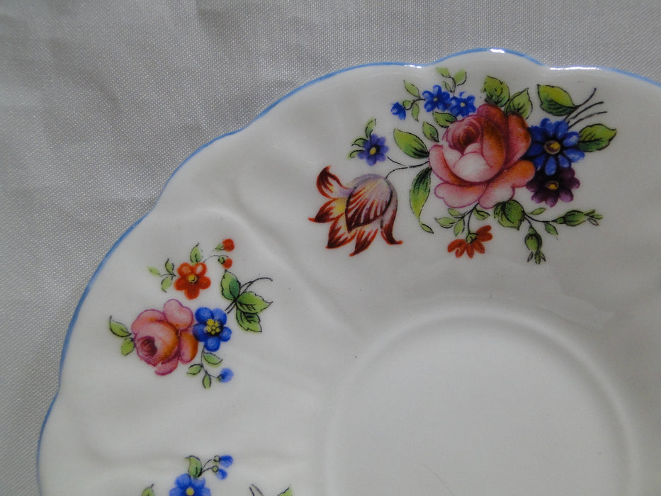 Aynsley Cabbage Rose & Florals, Blue Trim: Cup & Saucer Set, 2 1/4", No. 765788