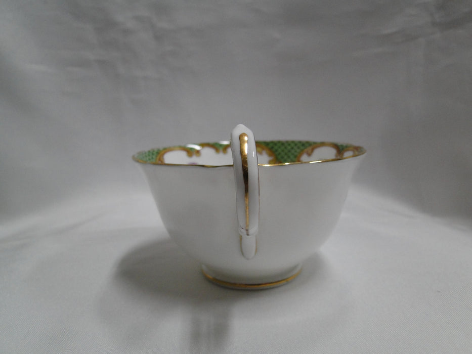 Aynsley Green Corners, Multicolored Florals: Cup & Saucer Set, 2 1/8" Tall