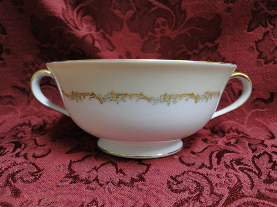 Noritake Multicolored Floral, Teal Border, Gold Trim: Cream Soup Bowl (s)