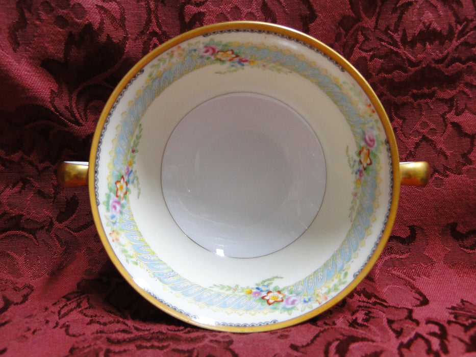 Noritake Multicolored Floral, Teal Border, Gold Trim: Cream Soup Bowl (s)