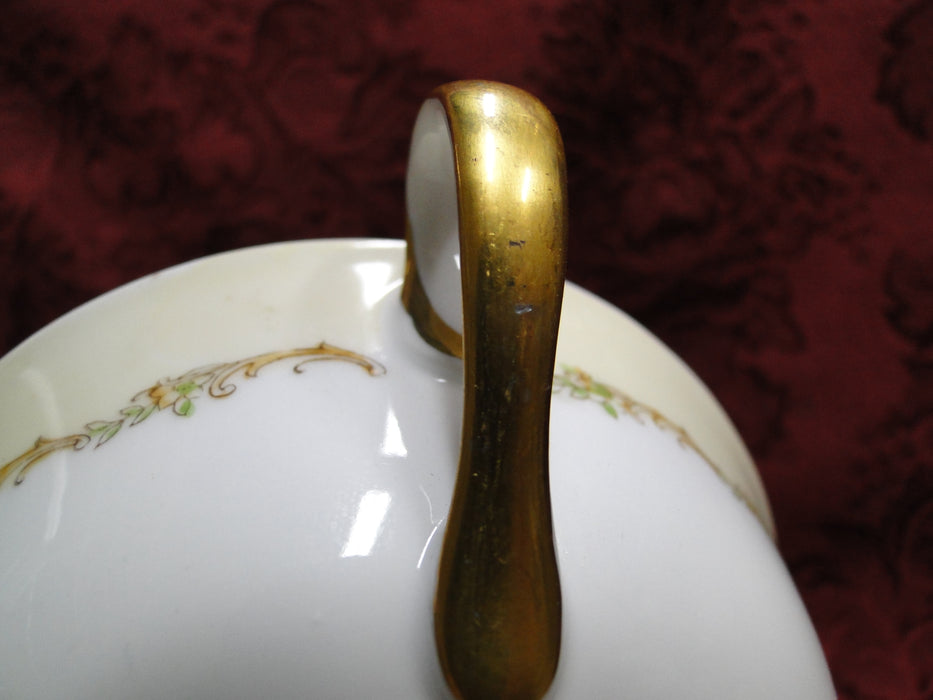 Noritake Multicolored Floral, Teal Border, Gold Trim: Cream Soup Bowl (s)