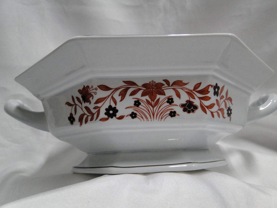 Wedgwood Kashmar, Red, Brown, & Yellow Flowers: Serving Bowl w/ Lid, Crazing