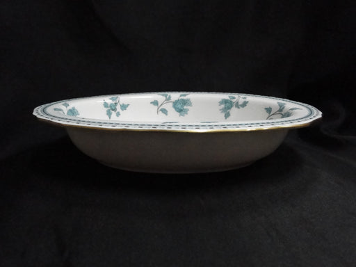 Spode Darlington Teal, Teal Flowers: Oval Serving / Vegetable Bowl, 10" x 7"