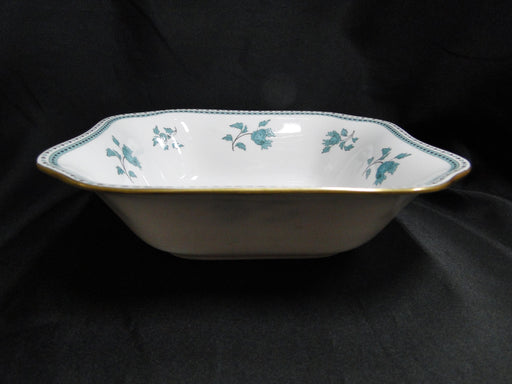 Spode Darlington Teal, Teal Flowers: Square Serving / Vegetable Bowl, 9 1/4"