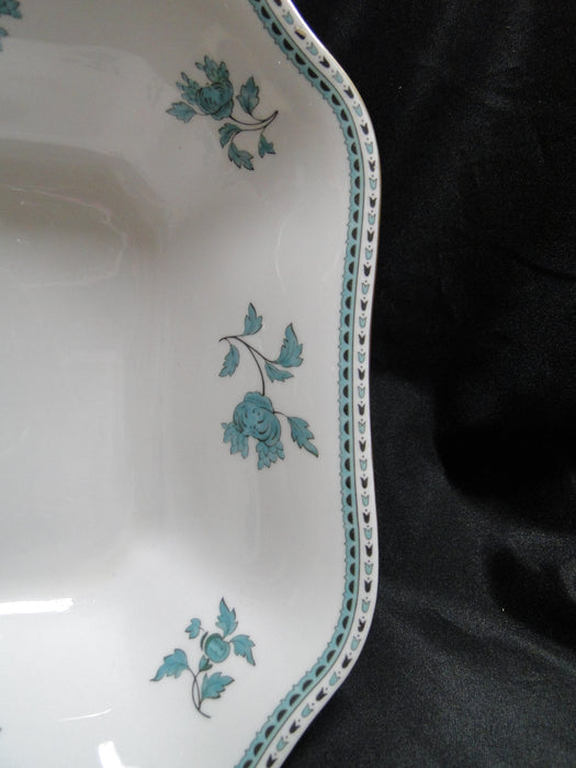 Spode Darlington Teal, Teal Flowers: Square Serving / Vegetable Bowl, 9 1/4"