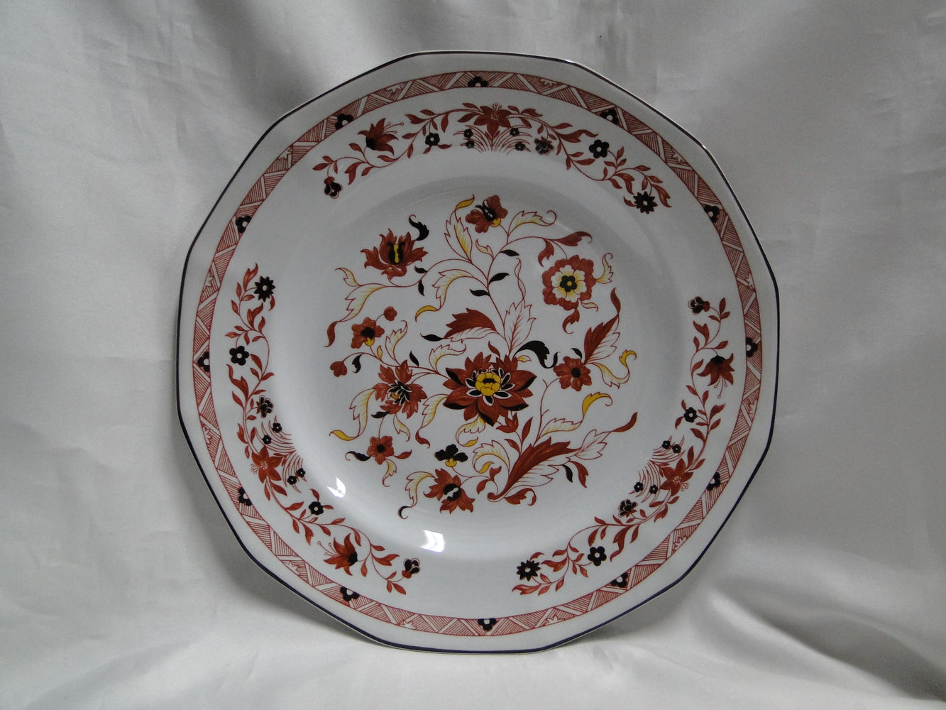Wedgwood Kashmar, Red, Brown, & Yellow Flowers: Dinner Plate, 10 1/4", Crazing