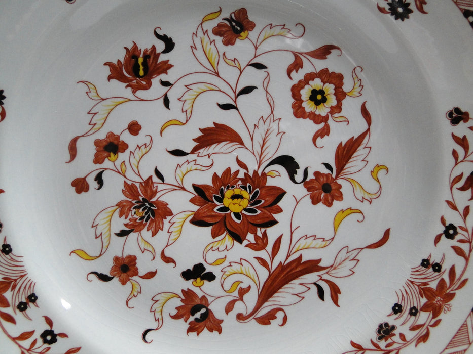 Wedgwood Kashmar, Red, Brown, & Yellow Flowers: Dinner Plate, 10 1/4", Crazing