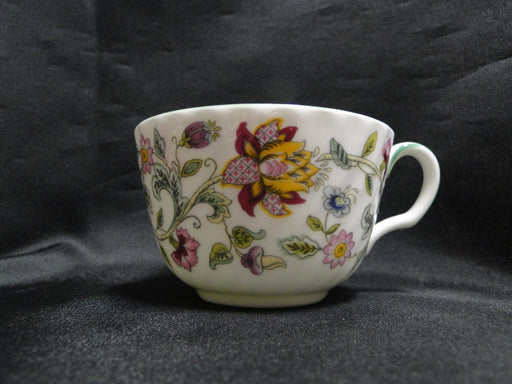 Minton Haddon Hall B1451, Floral Chintz, Green Trim: Cup & Saucer Set, 2 1/4"