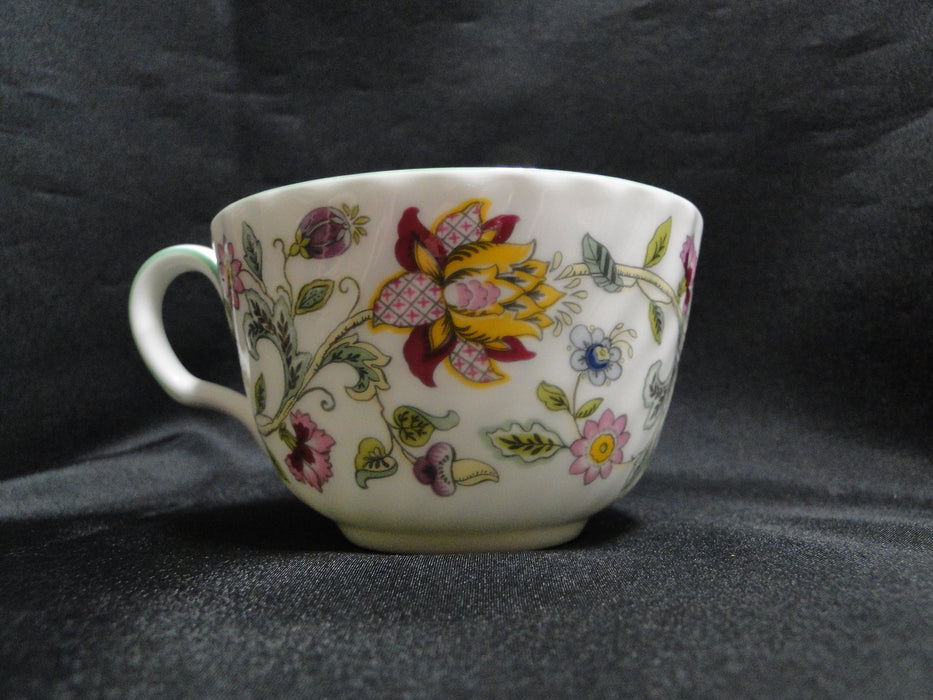 Minton Haddon Hall B1451, Floral Chintz, Green Trim: Cup & Saucer Set, 2 1/4"