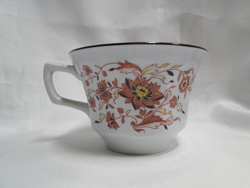 Wedgwood Kashmar, Red, Brown, & Yellow Flowers: Cup & Saucer Set 2 1/2", Crazing