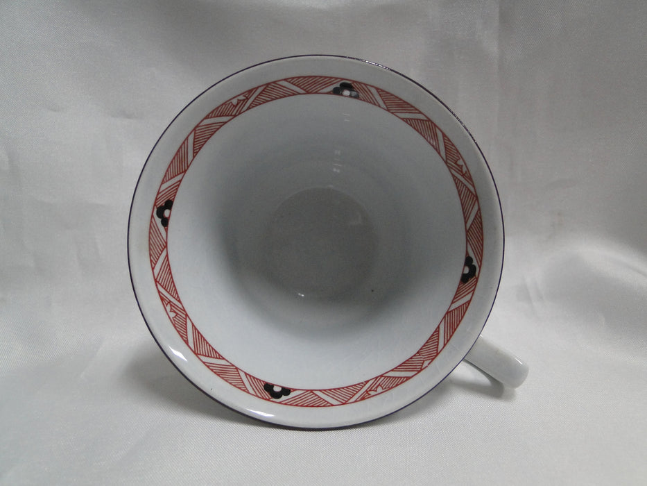Wedgwood Kashmar, Red, Brown, & Yellow Flowers: Cup & Saucer Set 2 1/2", Crazing